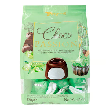 Vergani Choco Passion Dark Chocolate Pralines w/ Mint 120g (Italy)