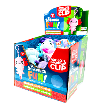 Axolotl Plush Backpack Clip - 24 Pieces Per Retail Ready Display 25264