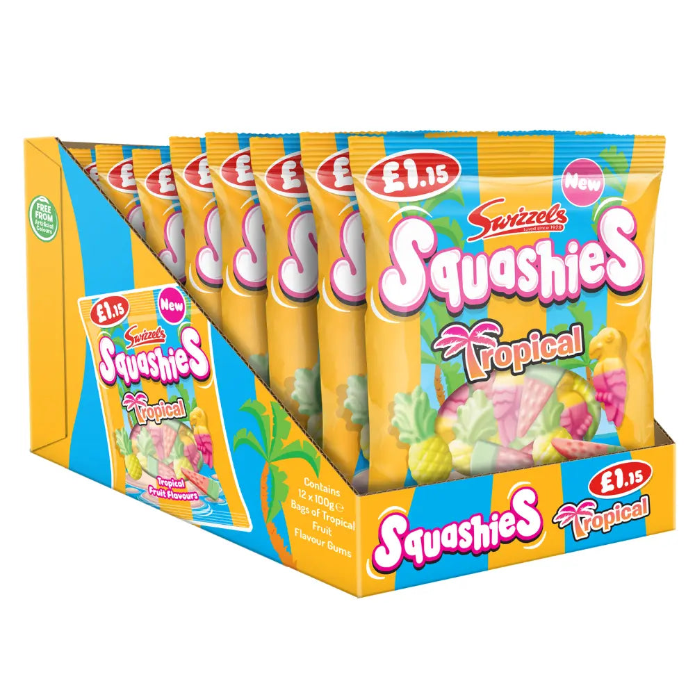 Swizzels Drumstick Squashies Tropical Flavor 100g (UK)