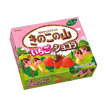 Meiji Kinoko no Yama Strawberry & Chocolate Biscuit (Japan)