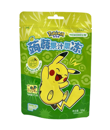 Pokemon Konjac Juice Jelly Green Grape Gummy 120g (China)