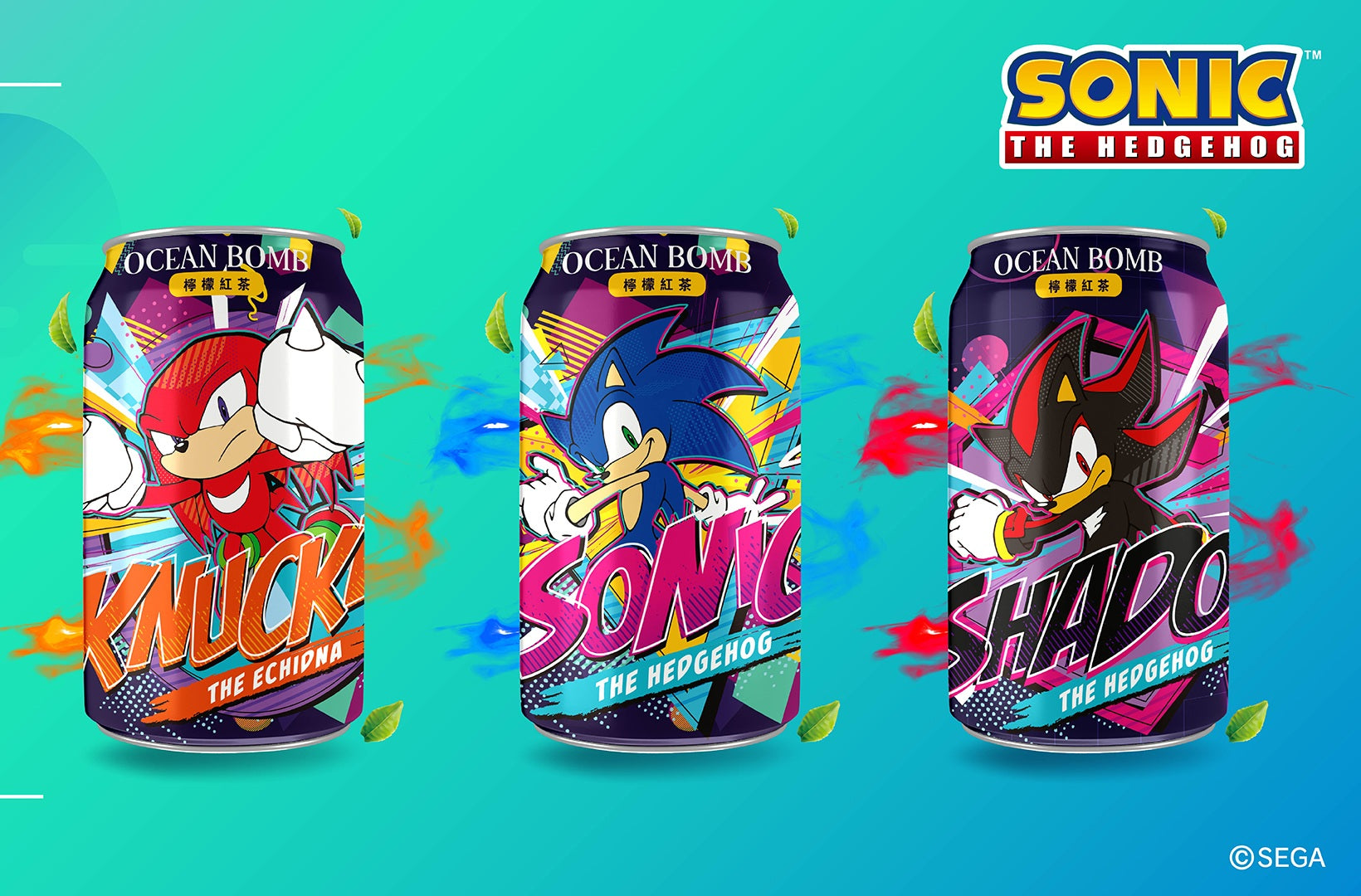 Ocean Bomb Sonic The Hedgehog Lemon Tea 330ml (Taiwan)
