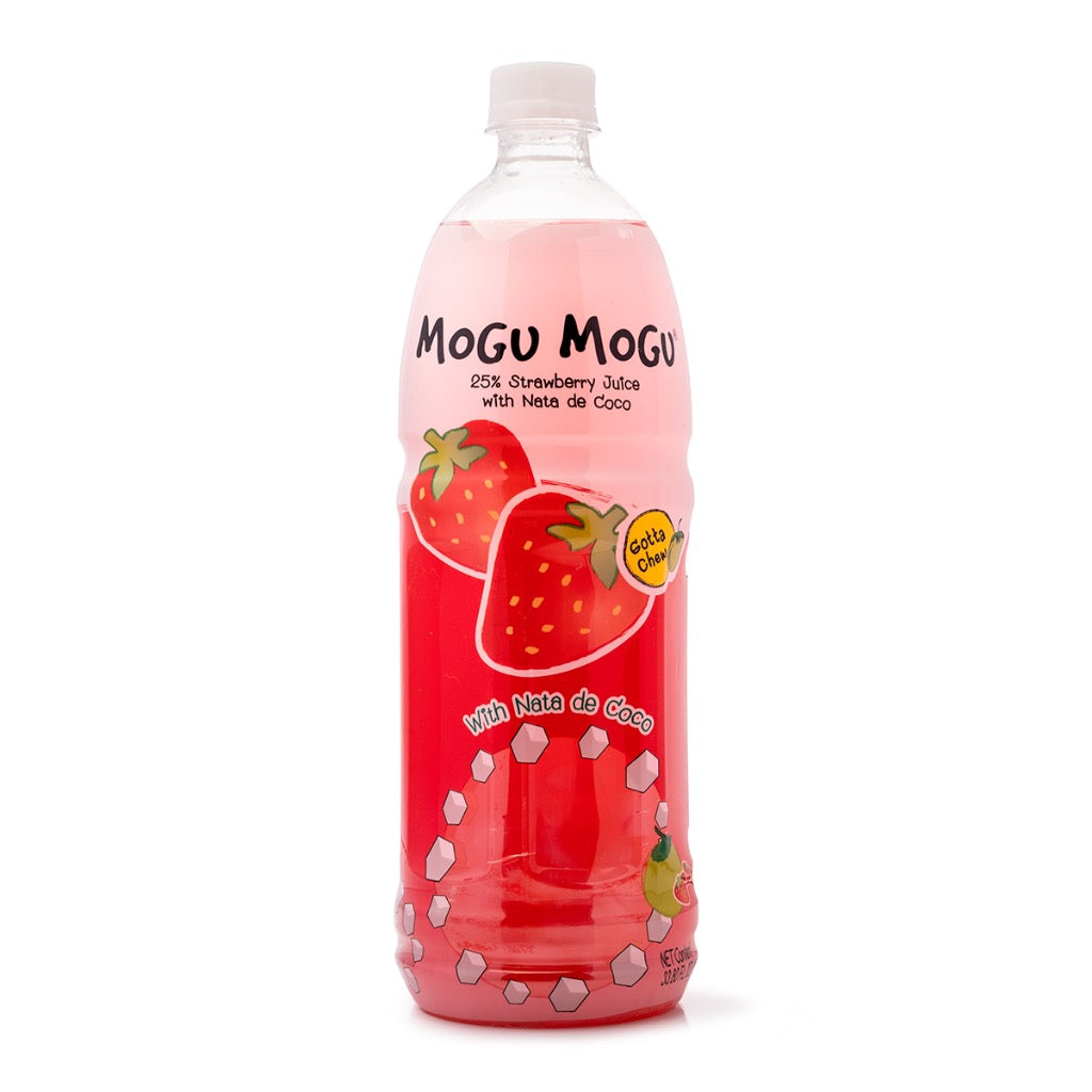 Mogu Mogu Strawberry with Coconut Jelly Cubes 1L (Thailand)