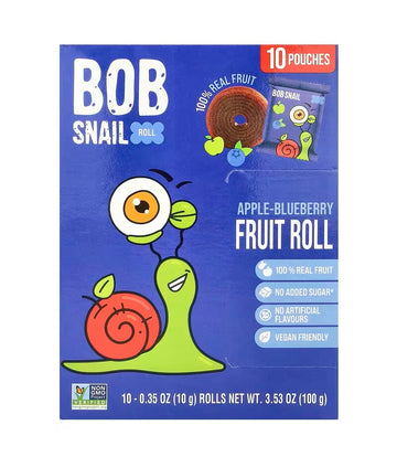 Bob Snail Fruit Rolls Apple Blueberry Box of 5x100g (European)
