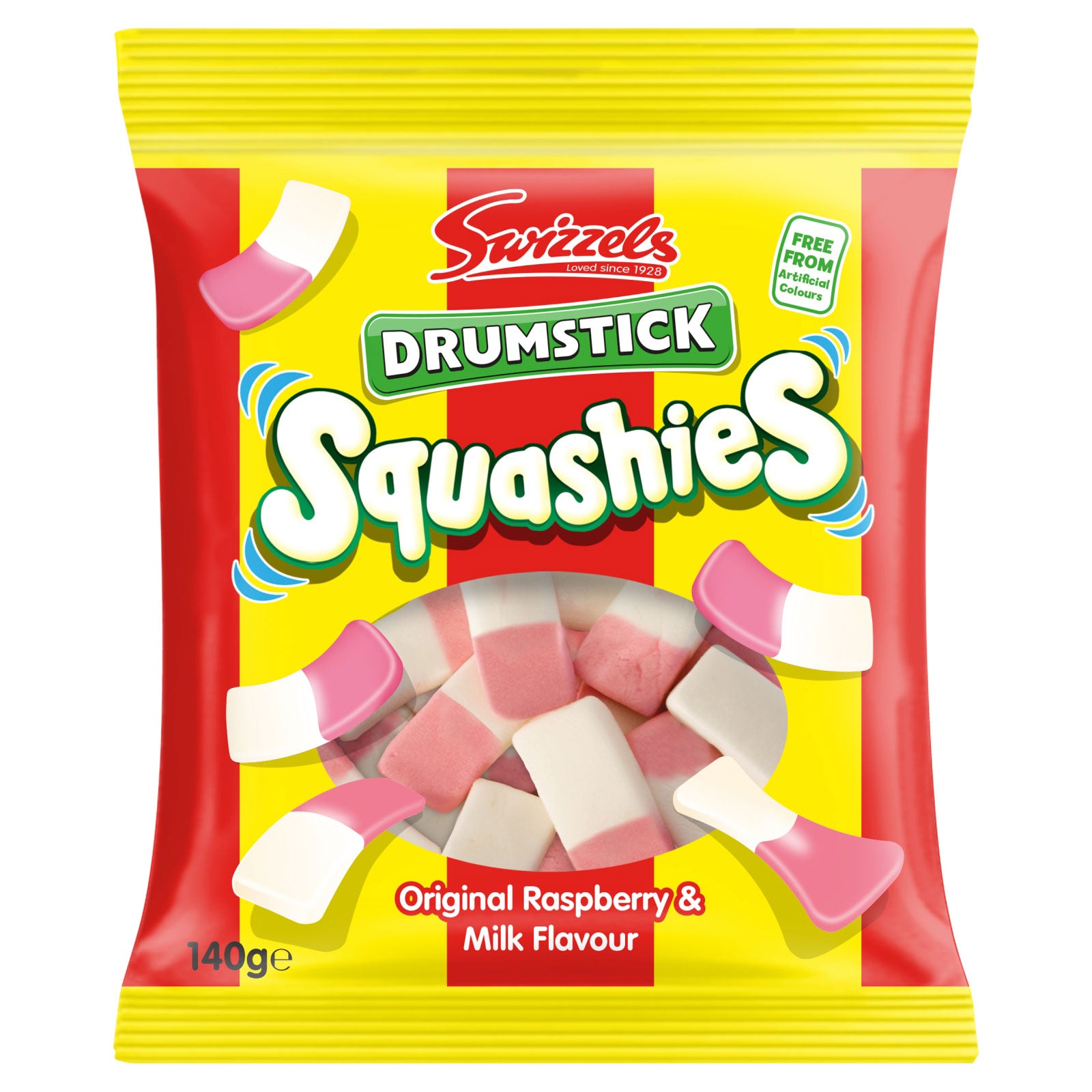 Swizzels Drumstick Squashies Original Raspberry & Milk 140g (UK)