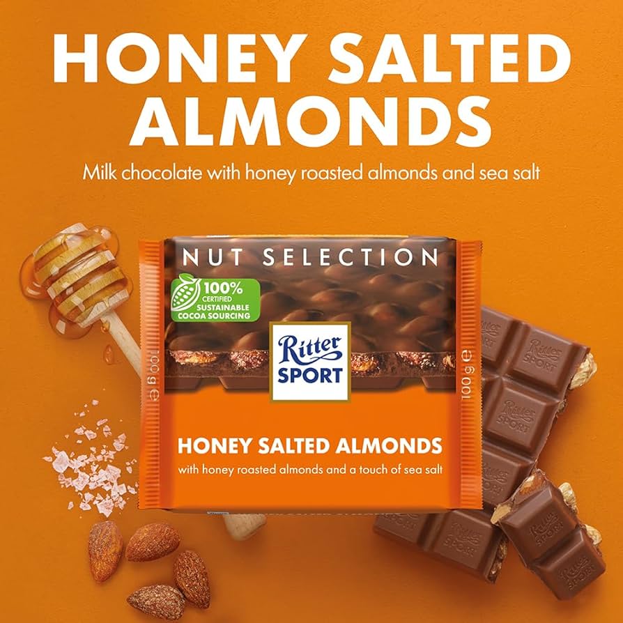 Ritter Sport Milk Honey Salt Whole Almond 100g (Germany)