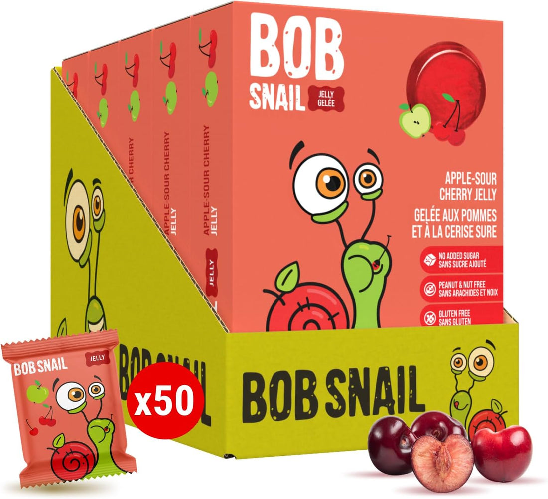 Bob Snail Fruit Gummy Jellies Apple-Sour Cherry Box of 5
