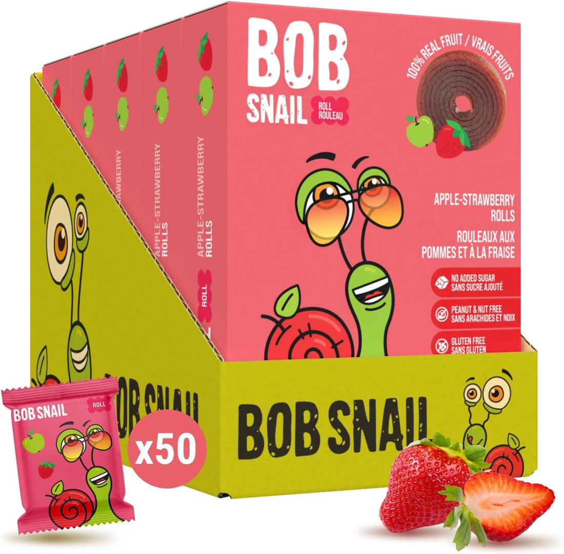 Bob Snail Fruit Rolls Apple Strawberry Box of 5x100g (European)