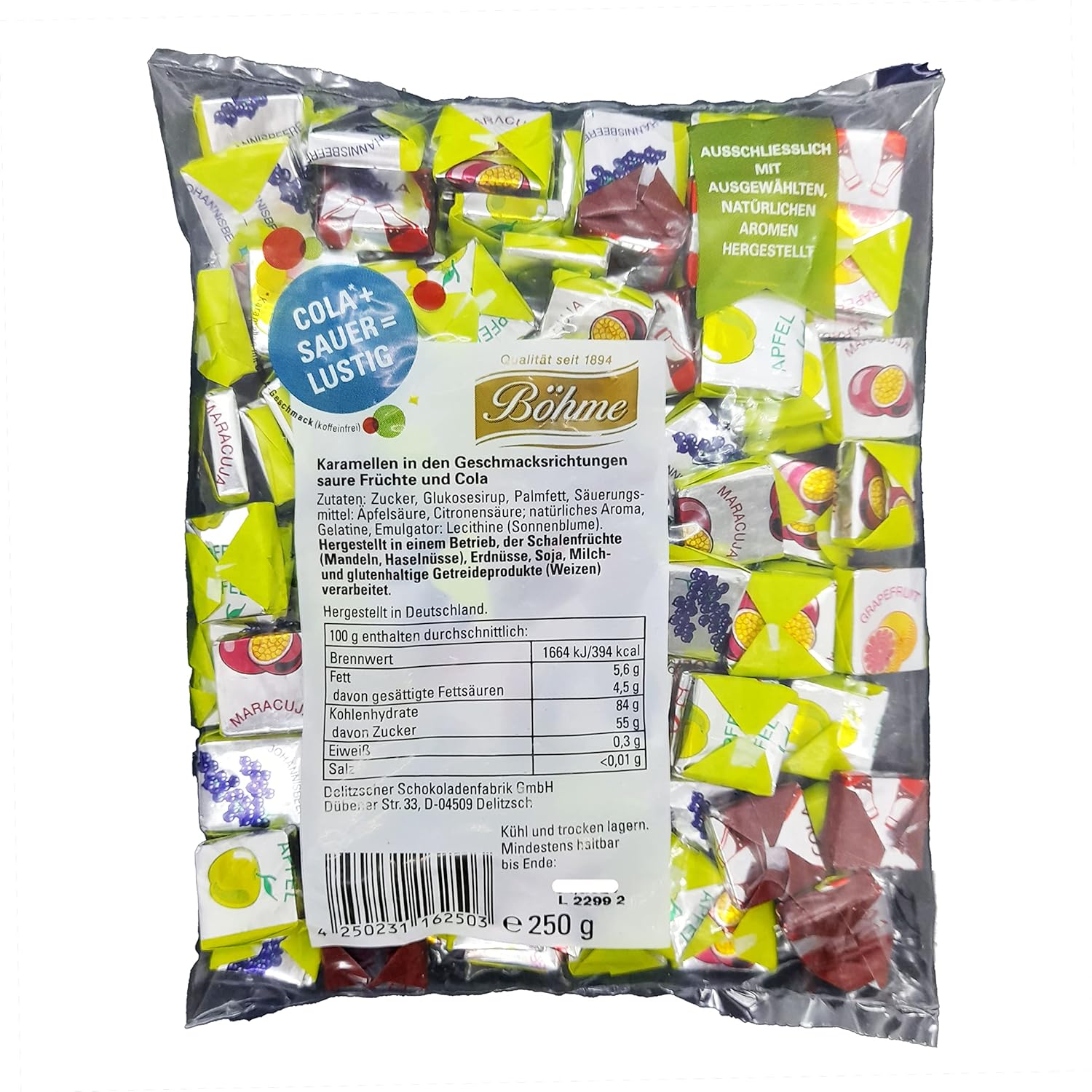 Böhme Fruit Caramels Cola + Sauer 250g (Germany)