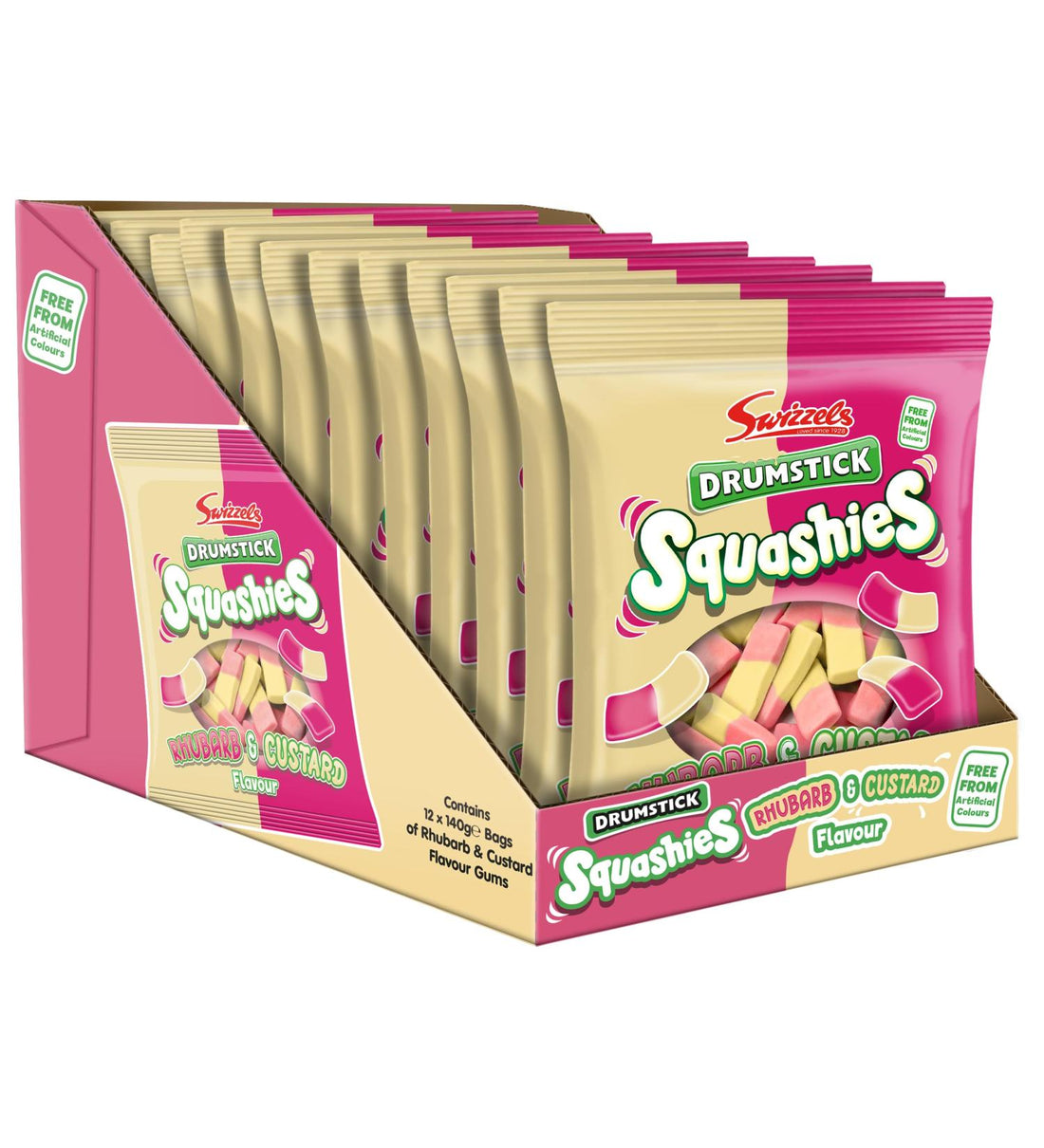 Swizzels Drumstick Squashies Rhubarb & Custard 140g (UK)