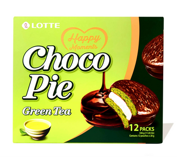 Lotte Choco Pie Green Tea (12 Pack) (Korea)