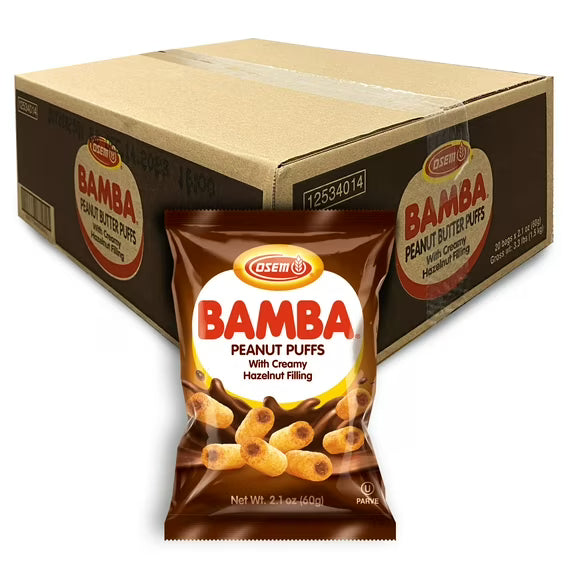 Osem Bamba Hazelnut Cream Peanut Butter Puffs 60g (Israel)