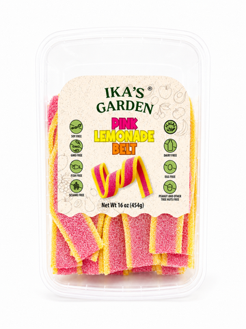 Ika's Garden Sour Belts Pink Lemonade 454g