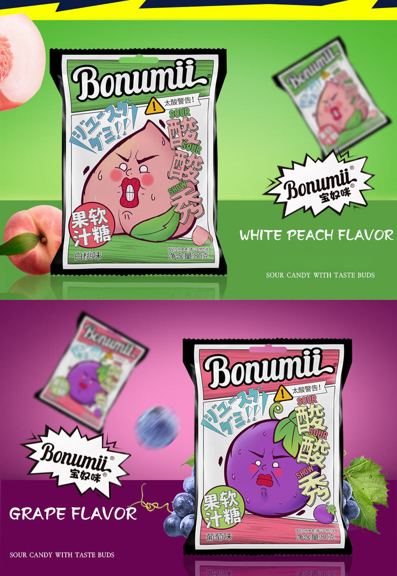Bonumii Sour Show Juice Gummy – Grape Flavor 88g (China)
