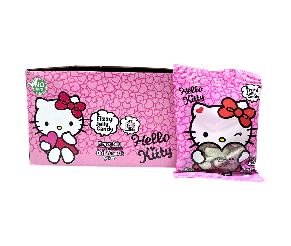 Hello Kitty Fizzy Jelly Candy Watermelon 12pck x 80g (Turkey)