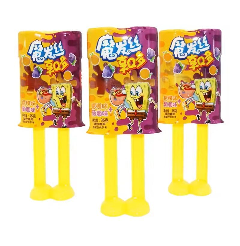 SpongeBob&Hanzai Magic Silk Fruit Candy Orange&Grape (12pk)