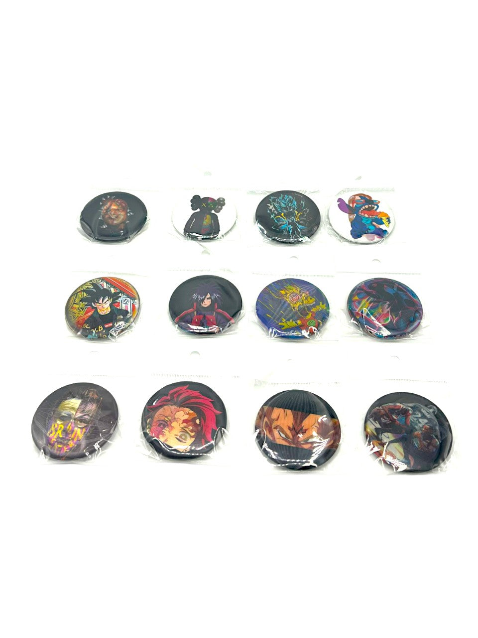 3D Anime & Character Figurine Metal Pins (100 pack with display)