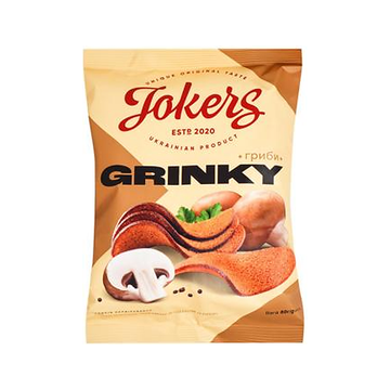 Jokers Grinky Mushroom Flavor Rye Chips 80g (Ukraine)