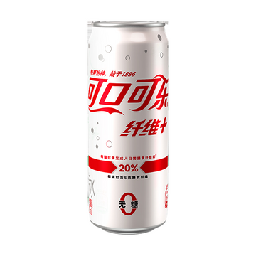 Coca Cola Sugar Free Fiber Plus 330ml Can (China)