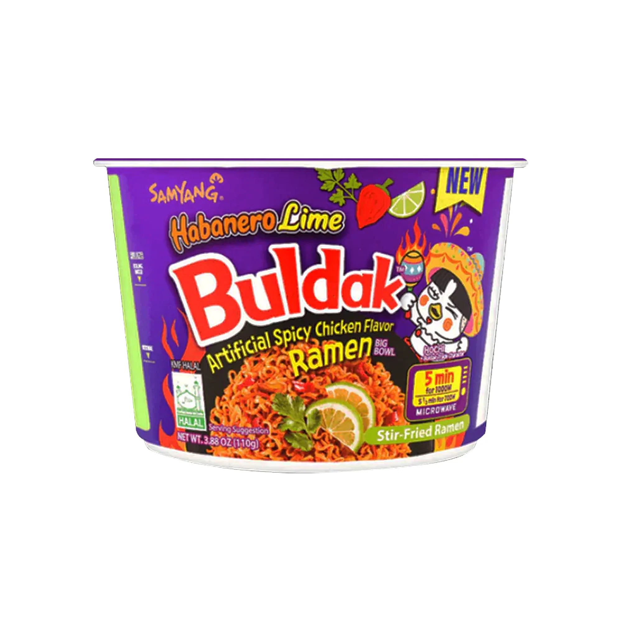 Buldak Spicy Chicken Flavor Habanero Lime Bowl 6pck (Korea)
