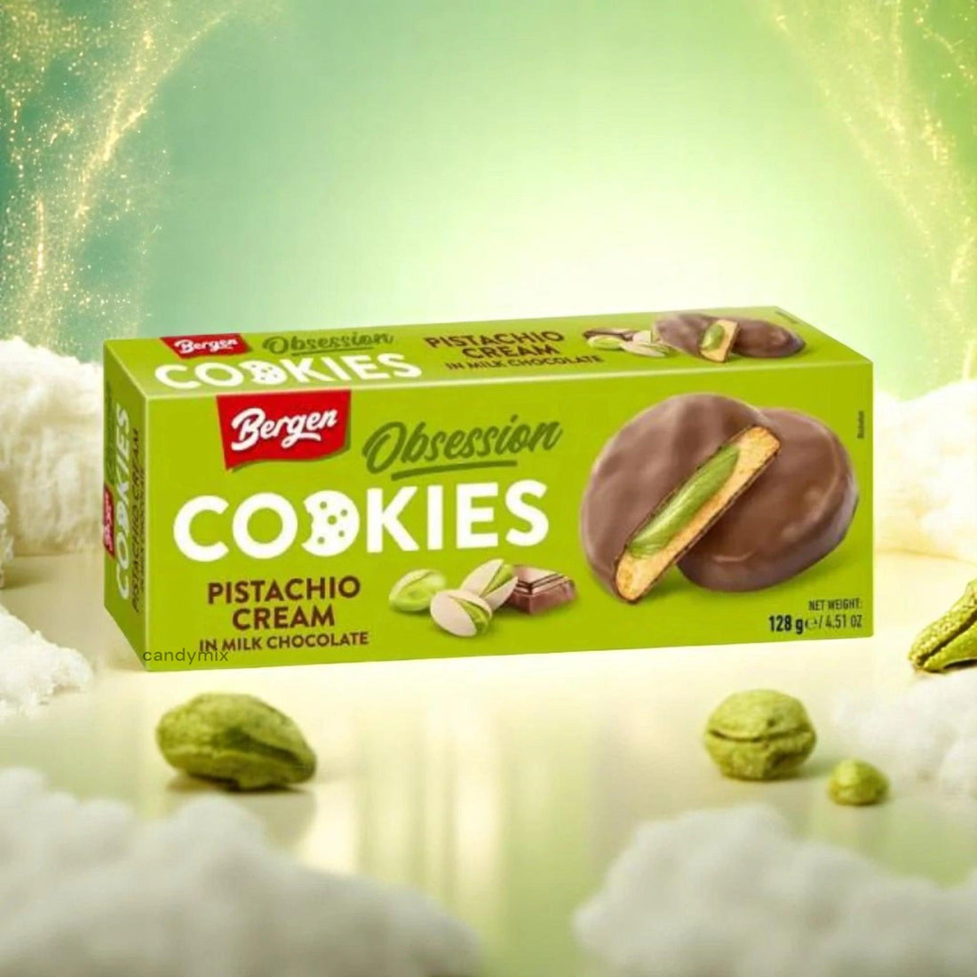 Bergen Cookies - Pistachio Cream & Chocolate 128g (Europe)