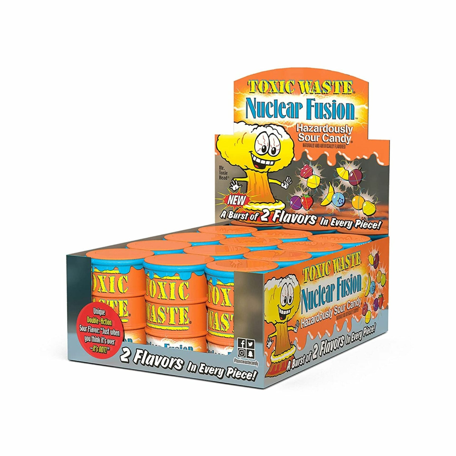 Toxic Waste Nuclear Fusion Ultra Sour Candy Drum 12pck