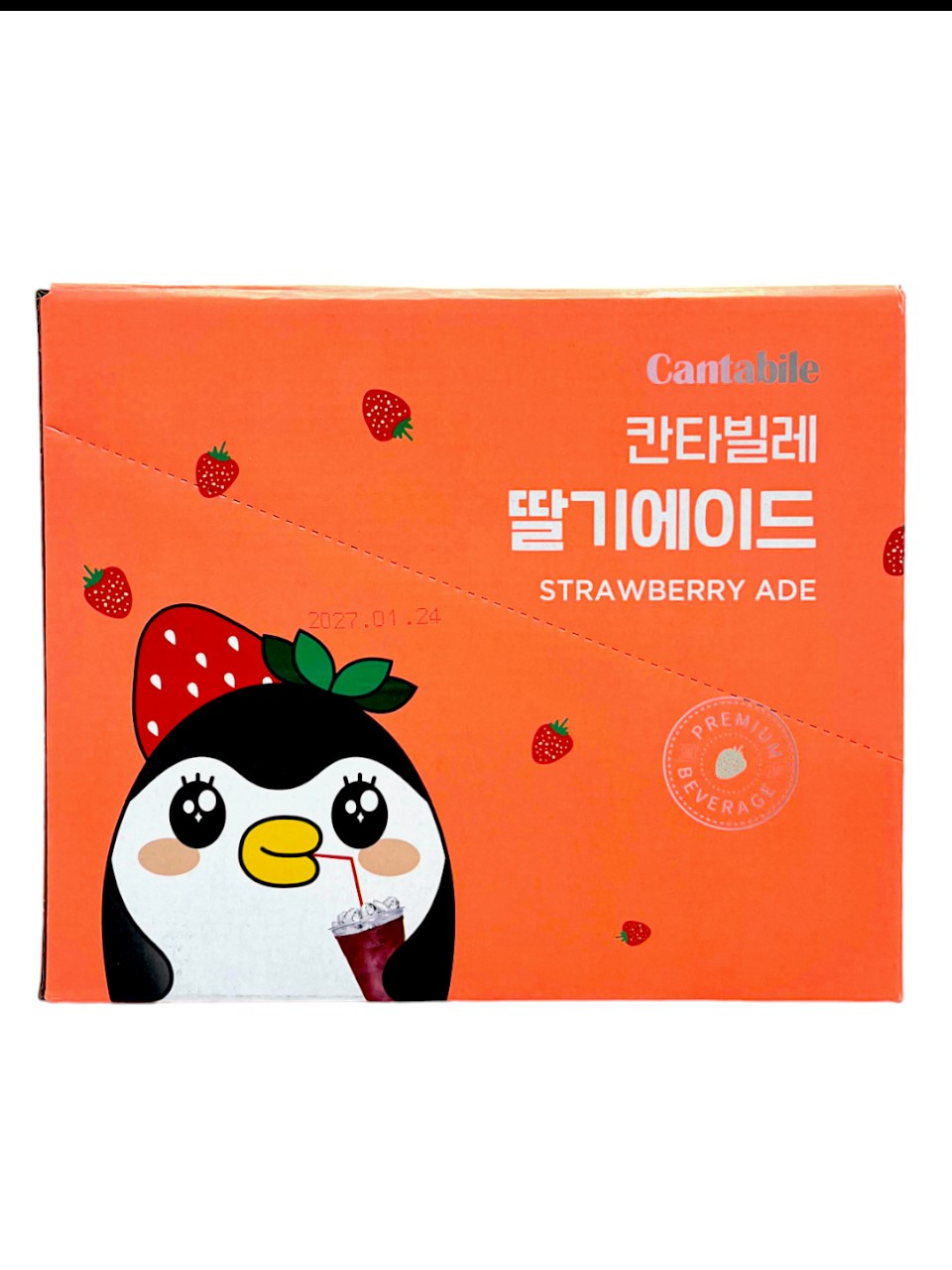 Cantabile Strawberry Ade Pouch Drink pack of 10x230ml (Korea)