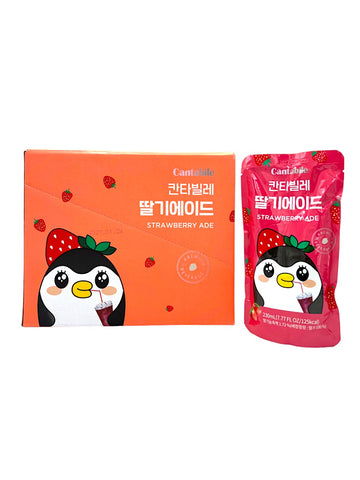 Cantabile Strawberry Ade Pouch Drink pack of 10x230ml (Korea)