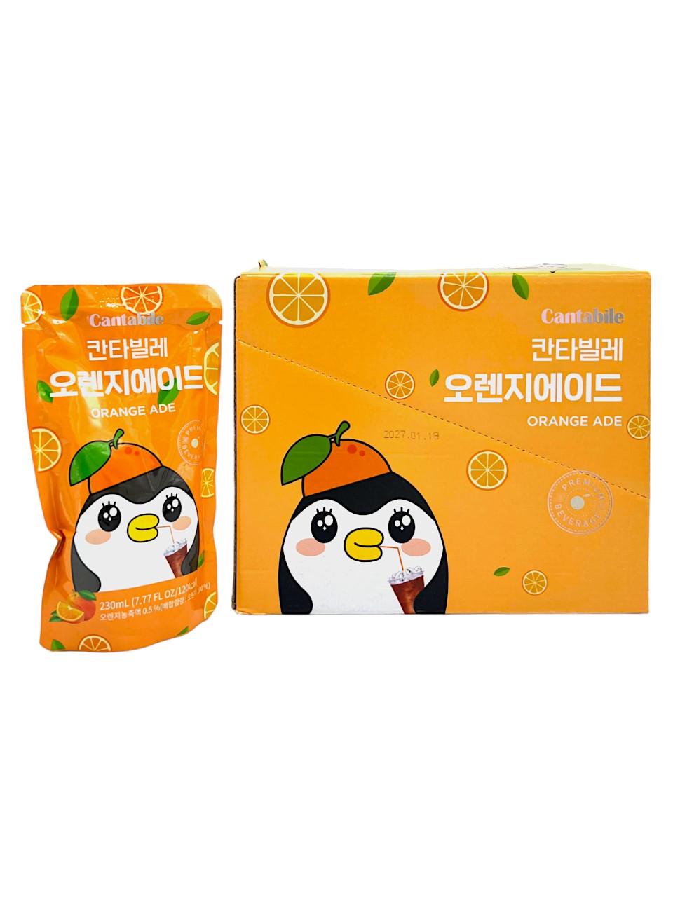 Cantabile Orange Ade Pouch Drink pack of 10x230ml (Korea)