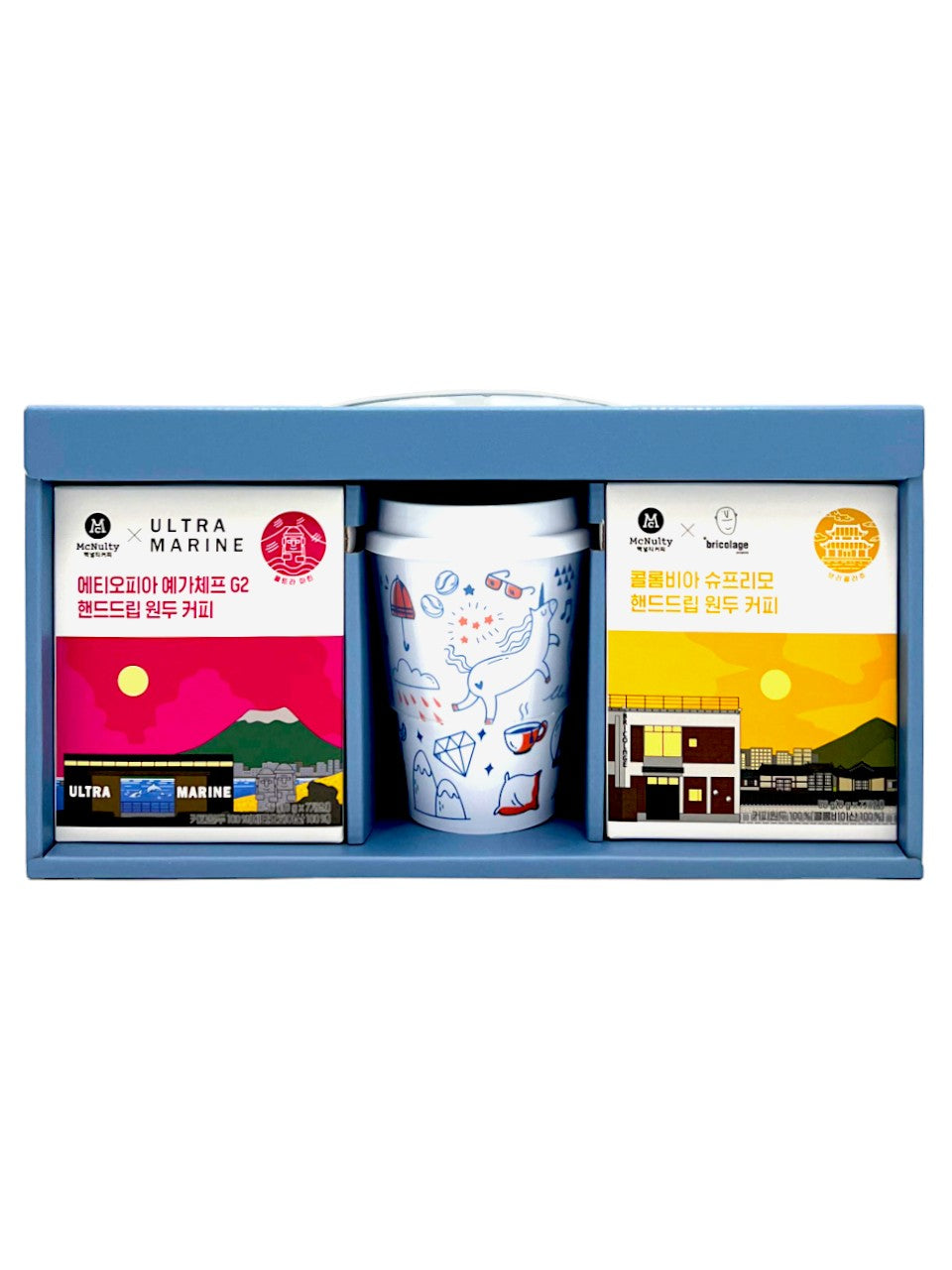 Hand Drip Coffee Set with Reusable Cup (Korean Happiness Gift Box)