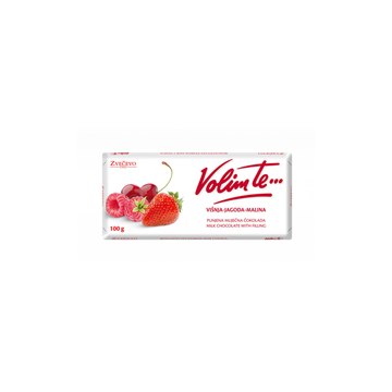 Zvecevo Cherry Strawberry Raspberry Chocolate 100g (European)