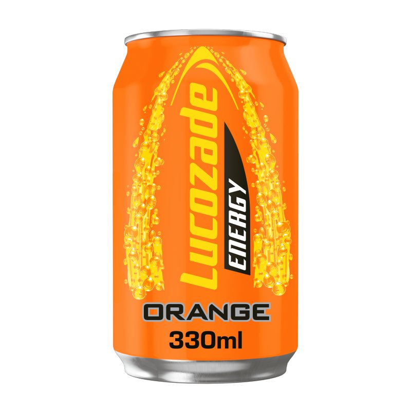 Lucozade Orange Energy Drink 330ml Can (Ireland)