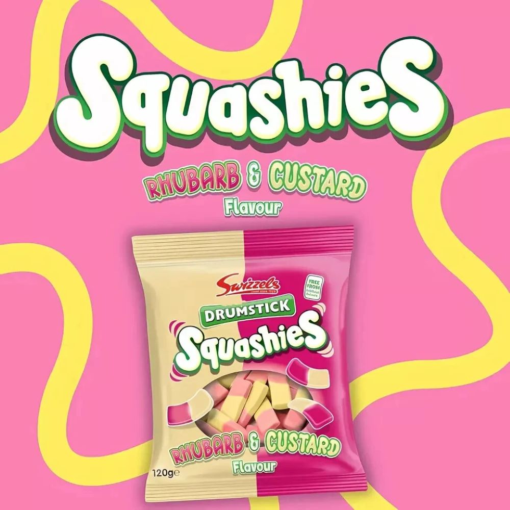 Swizzels Drumstick Squashies Rhubarb & Custard 120g (UK)