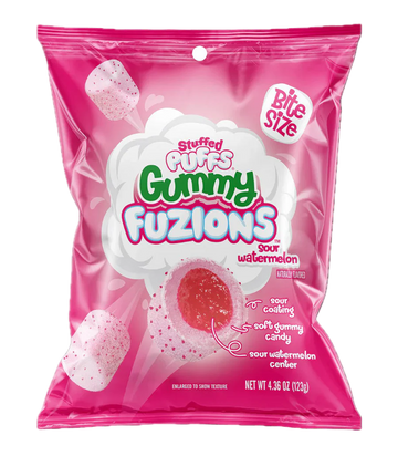 Stuffed Puffs Fuzions Gummy Sour Watermelon 123g