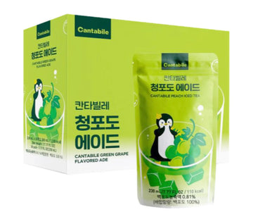 Cantabile Green Grape Iced Tea Pouch Drink pack of 10x230ml (Korea)