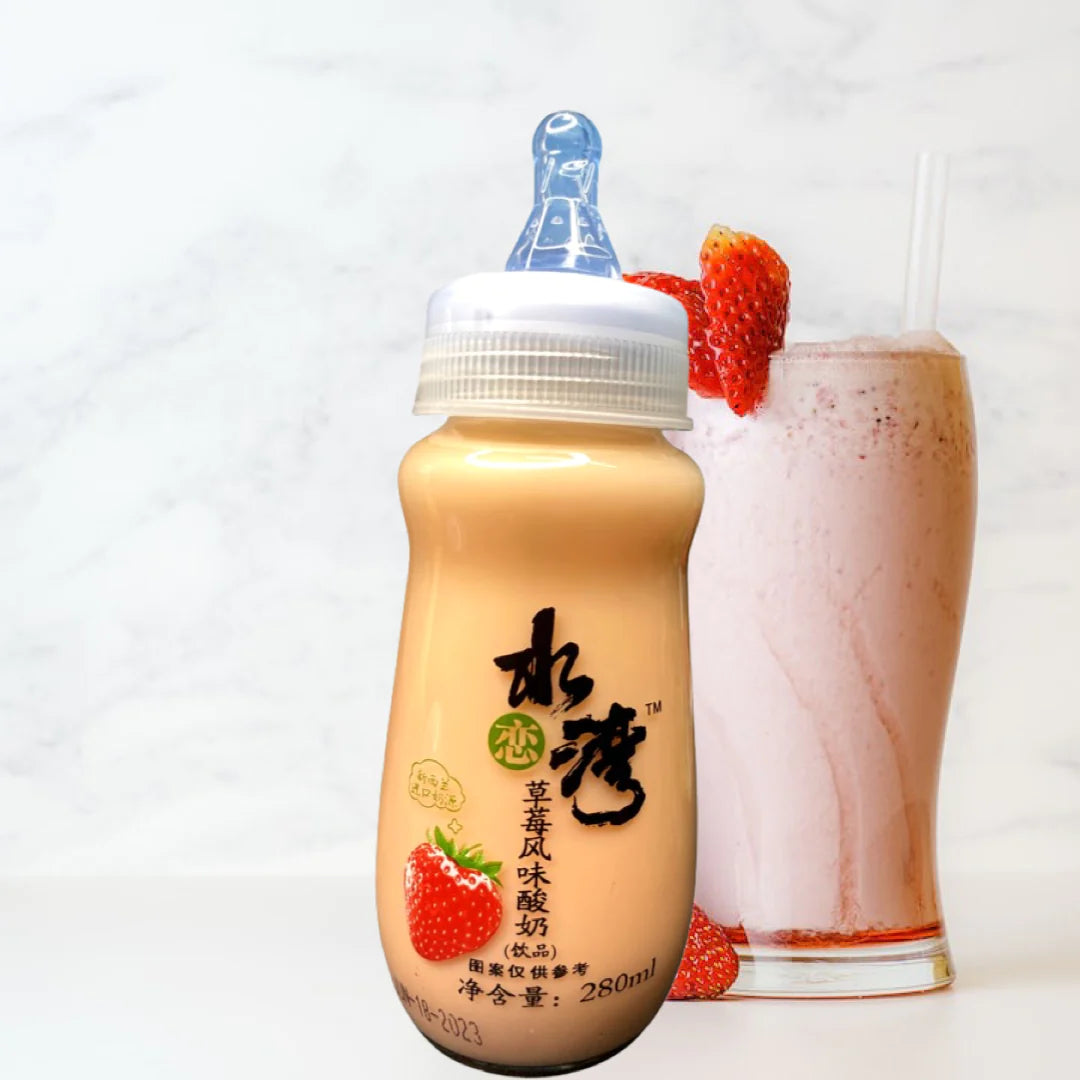 SLW Yogurt Drink Strawberry 280ml Glass Bottle