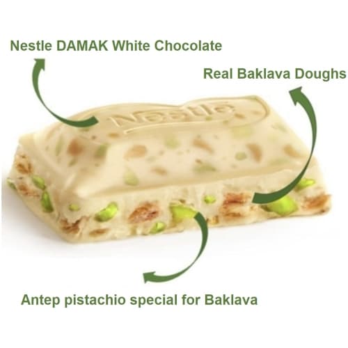 Damak Baklava White Chocolate w/ Pistachio 6pck x 60g