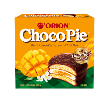 Orion Choco Pie Mango (Vietnam) 12 pieces inside