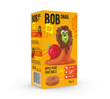 Bob Snail Fruit Roll Apple-Pear & Toy Box of 16 (European)