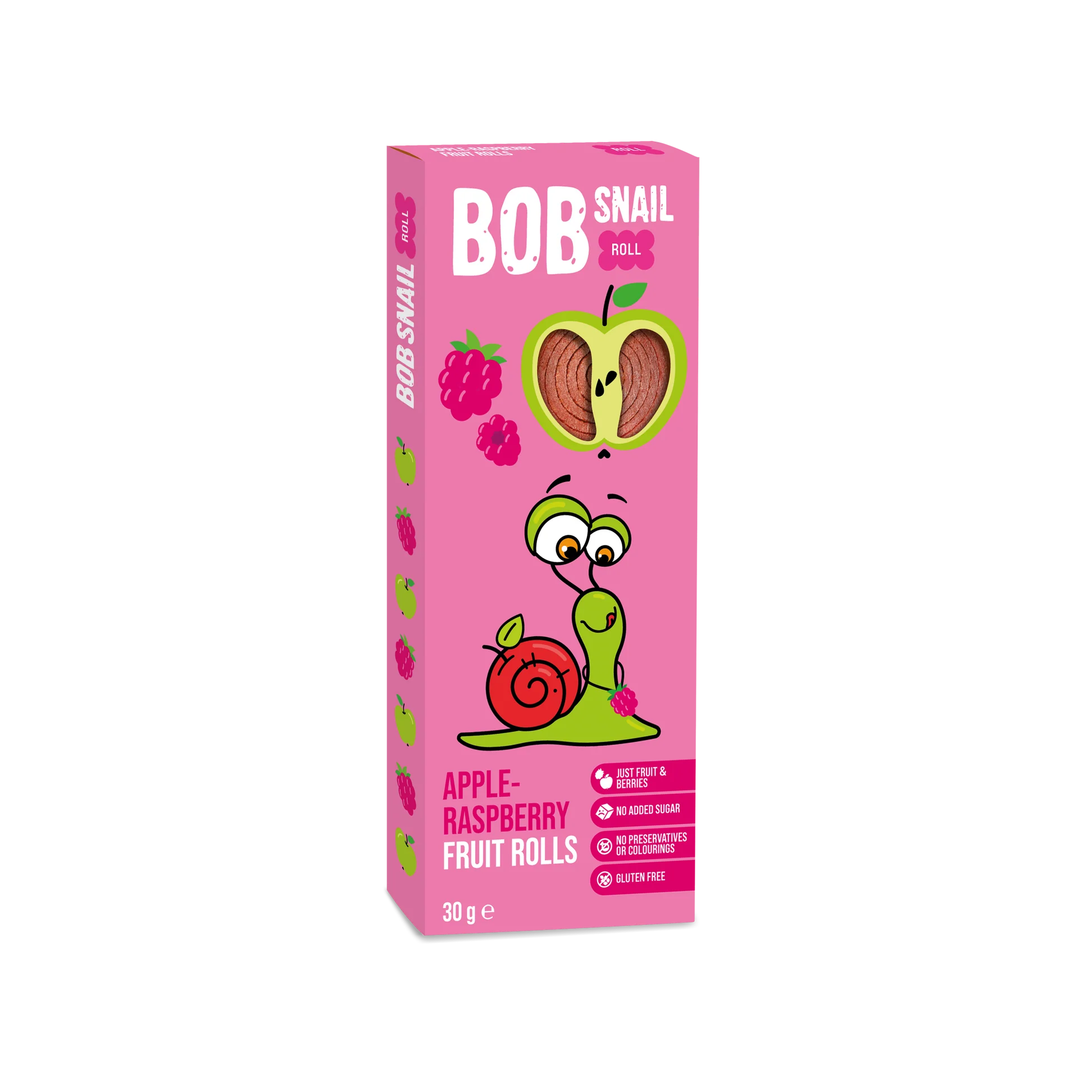 Bob Snail Fruit Rolls Apple Raspberry Pack of 24x30g (European)