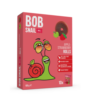 Bob Snail Fruit Rolls Apple Strawberry Box of 5x100g (European)