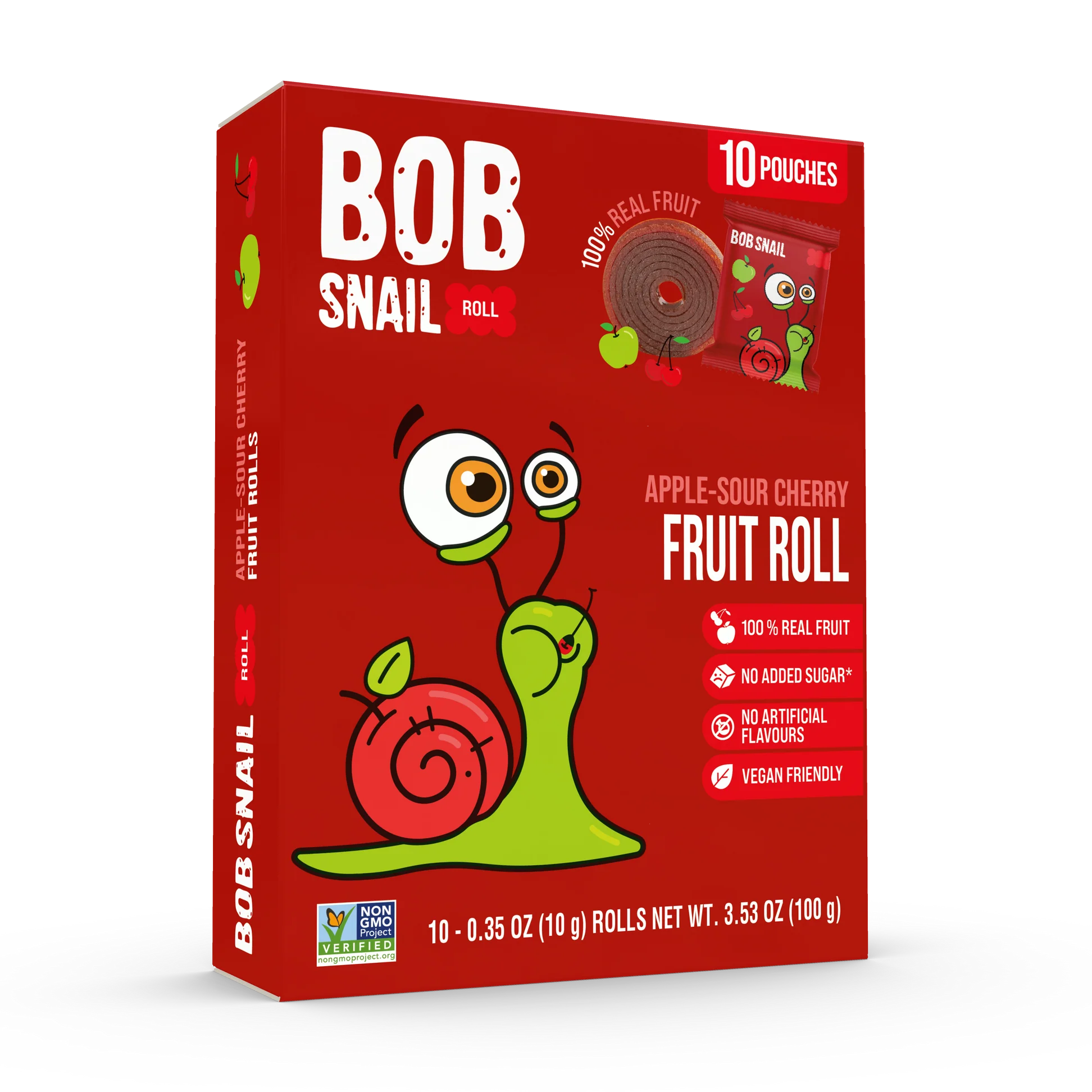 Bob Snail Fruit Rolls Apple Sour Cherry Box of 5x100g (European)
