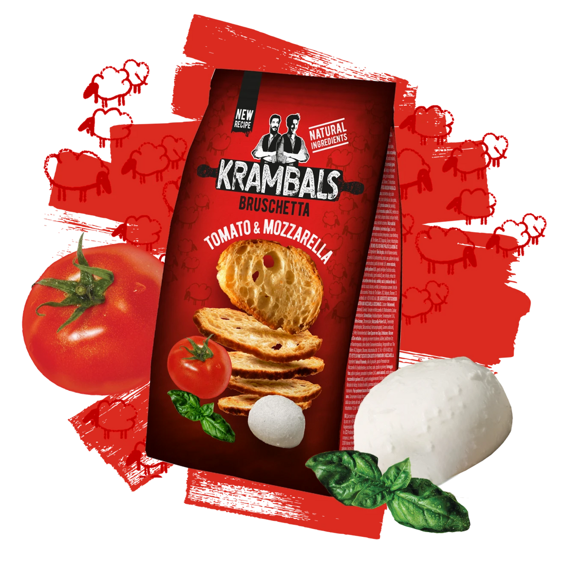 Krambals Bruschetta Tomato & Mozzarella 70g (Europe)