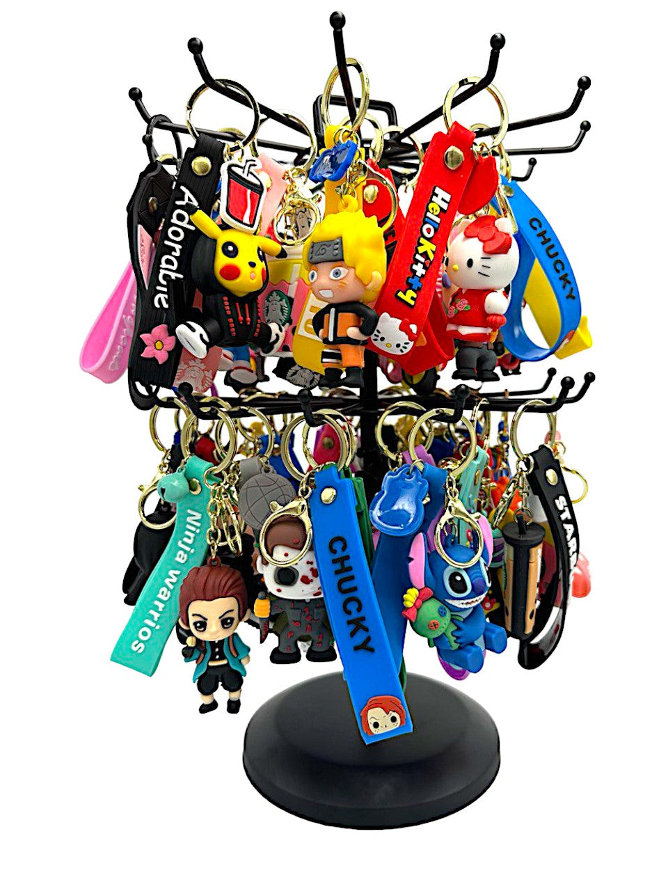 Anime & Character Figurine Keychains ( 100 pack with display)