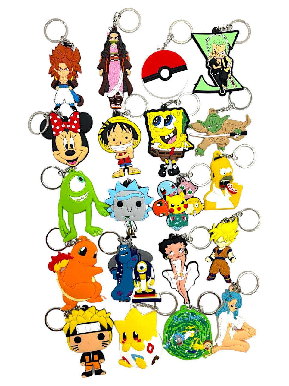 Character Keychains Flat (100 pack with display)