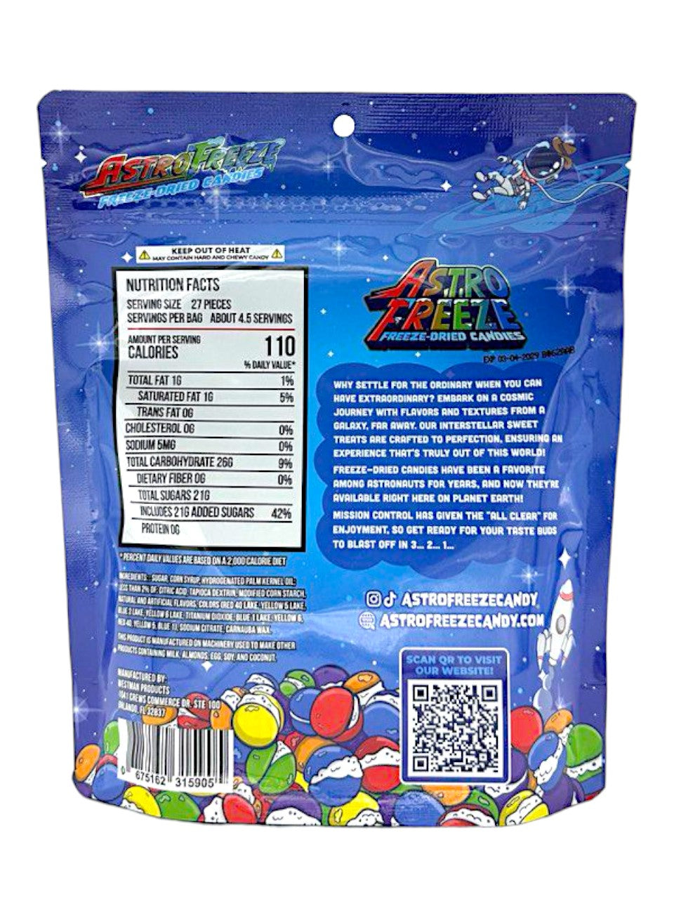 Astro Freeze Rainbow Space Rocks 4.5oz