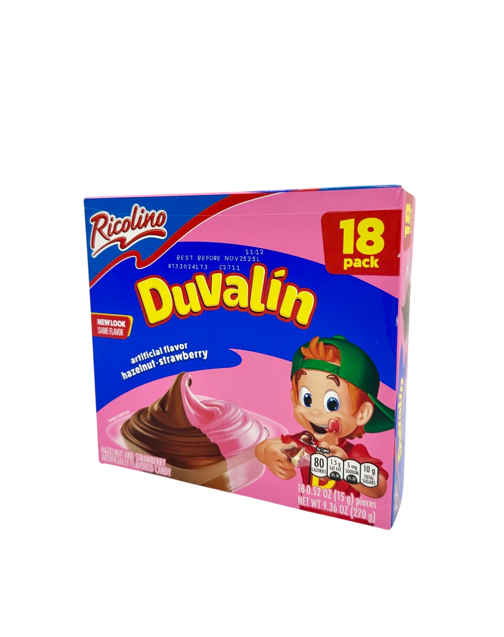Ricolino Duvalin Hazelnut & Strawberry 18pck x 15g (Mexico)