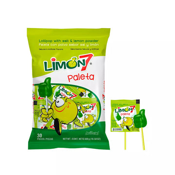 Anahuac Limon 7 Lollypop with Salt & Lemon Powder 30pc x 10g Mexico